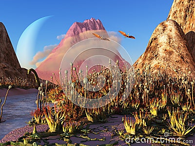 Alien landscape Stock Photo