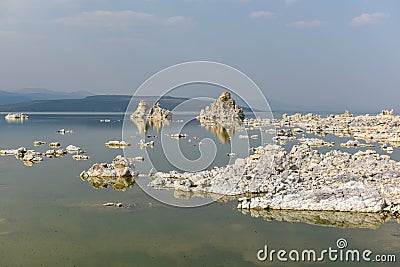 The alien like landscape of Mono Lake, California Stock Photo