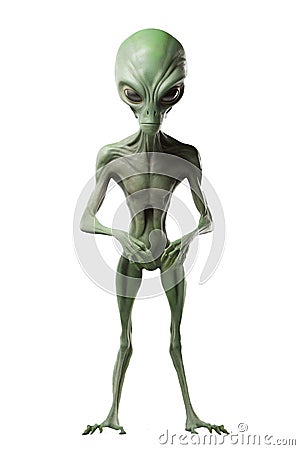 Alien or little green man which is an extra-terrestrial creature often used as a Halloween subject Cartoon Illustration