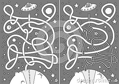 Alien maze Vector Illustration