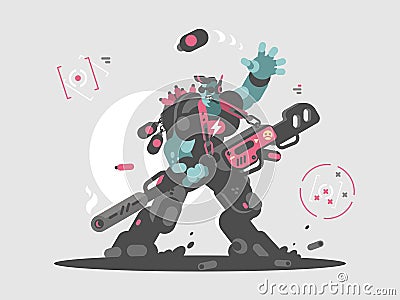 Alien military invader Vector Illustration