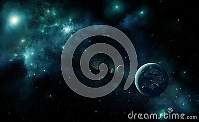 Alien planet in space Stock Photo