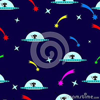 Alien seamless pattern background Vector Illustration