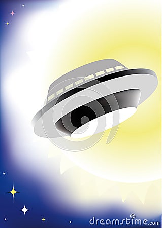 Alien ship in space Vector Illustration