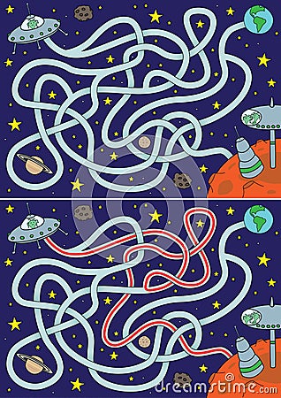 Alien space maze Vector Illustration