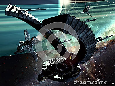 Alien spaceship Stock Photo