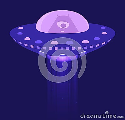 Alien in spaceship Stock Photo