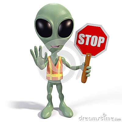 Alien stop sign Stock Photo