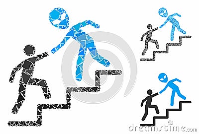 Alien training help Mosaic Icon of Inequal Elements Vector Illustration