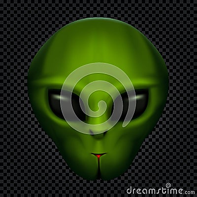 Alien in transparent dark Vector Illustration