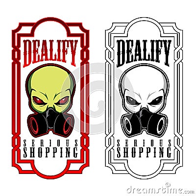 Alien ufo face symbol icon design. Cartoon Illustration