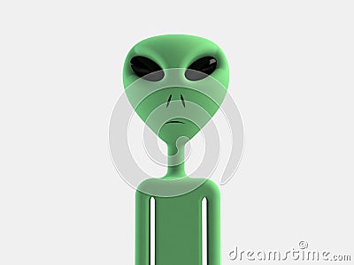 Aliens 3D effect rendering on white background Stock Photo