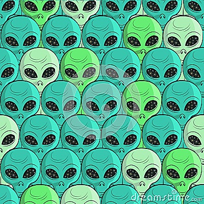 Aliens seamless pattern. Vector Illustration