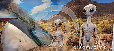 Aliens at the UFO museum in Roswell New Mexico Editorial Stock Photo
