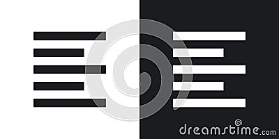 Align left icon set. font left align button in black filled and outlined style Vector Illustration
