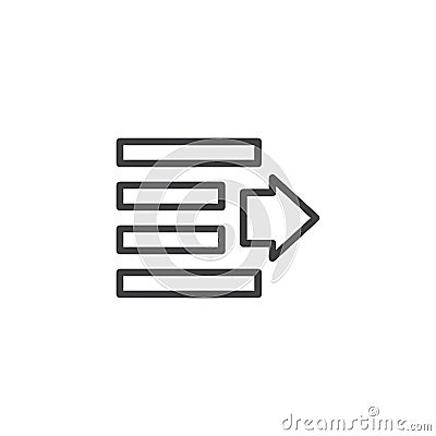 Align right tool outline icon Vector Illustration