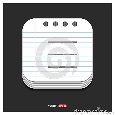 Align text icon Gray icon on Notepad Style template Vector EPS 1 Vector Illustration