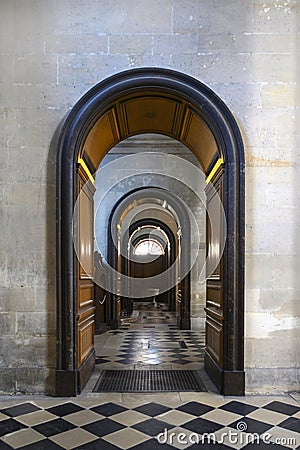 Alignment of carriage porch and doors Stock Photo