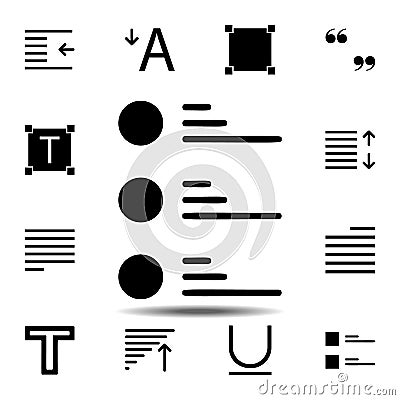 alignment, editorial , text icon. Simple glyph, flat vector of Text editor set icons for UI and UX, website or mobile application Stock Photo