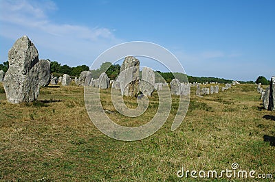 Alignment of menhirs Stock Photo