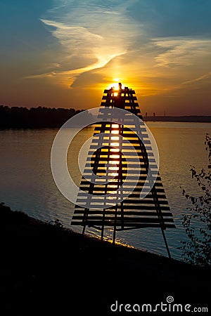 alignment of the navigation sign Stock Photo