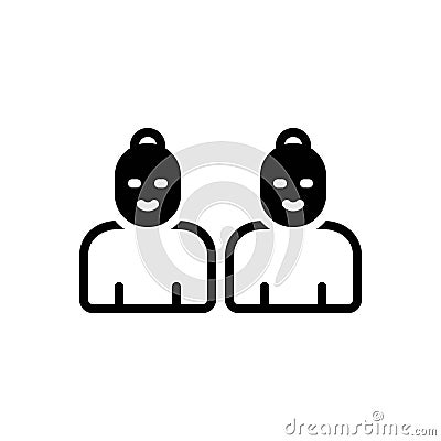 Black solid icon for Alike, similar and tantamount Vector Illustration