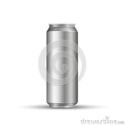 Aliminum drink can isolated on white background. Vector illustration. Vector Illustration
