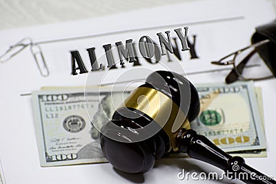 Pay alimony to former spouse by court order Stock Photo