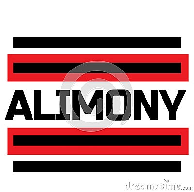 ALIMONY stamp on white Vector Illustration