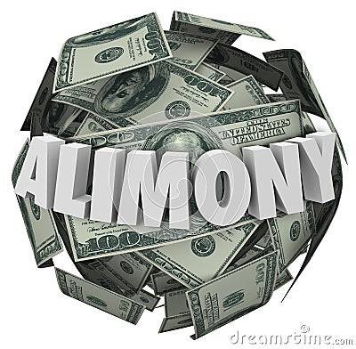 Alimony Word 3d Money Ball Financial Obligation Ex Spousal Support Stock Photo