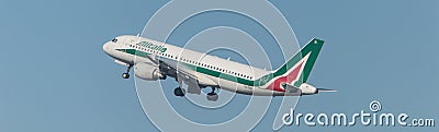 Alitalia Airbus 320 taking off Editorial Stock Photo