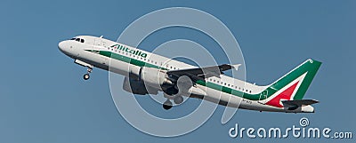 Alitalia Airbus 320 taking off Editorial Stock Photo