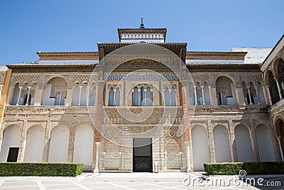 Aljaferia one of the best preserved Moorish palaces in city Sara Editorial Stock Photo