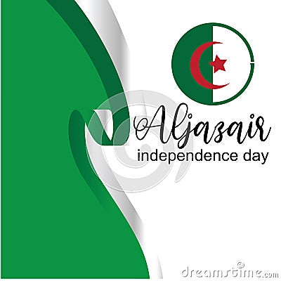 Aljazair independence day logo design vector - Vector Vector Illustration