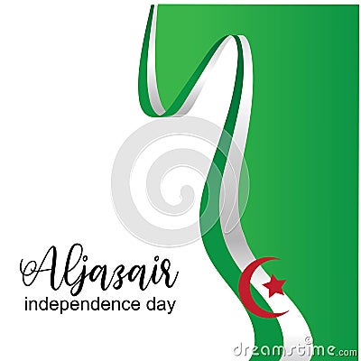 Aljazair independence day logo design vector - Vector Vector Illustration