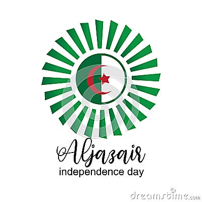 Aljazair independence day logo design vector - Vector Vector Illustration