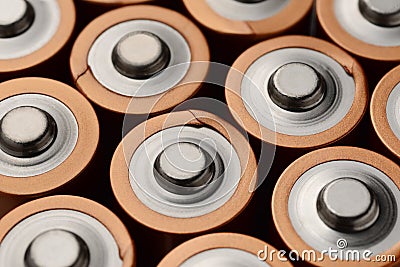 Alkaline batteries group Stock Photo