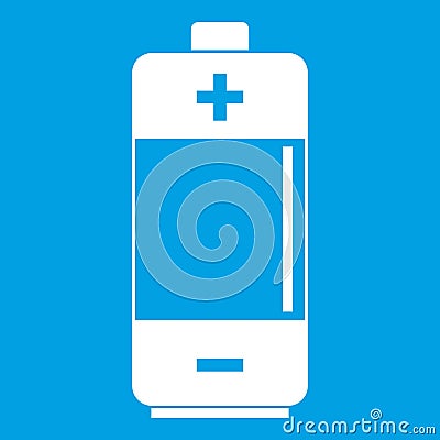 Alkaline battery icon white Vector Illustration