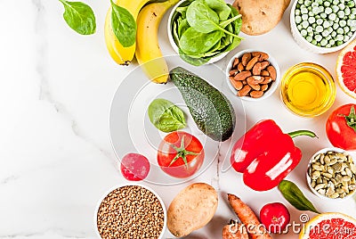 Alkaline diet ingredients Stock Photo