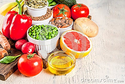 Alkaline diet ingredients Stock Photo