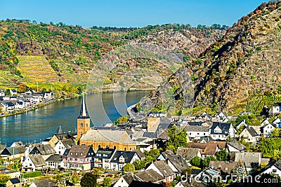 Alken town on the Moselle River in Rhineland-Palatinate, Germany Stock Photo