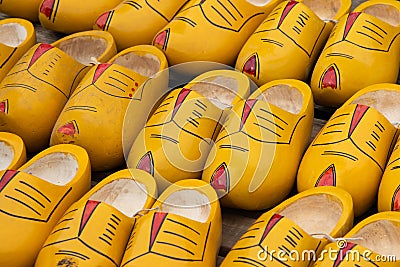 Alkmaar, Netherlands, May 2022. The traditional painted Dutch clogs Stock Photo