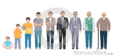 All Age Generation Men Set Vector Illustration