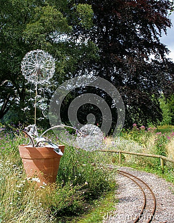 Hidden Fairy & Dandelion Sculptures at Trentham Estate 1 Editorial Stock Photo