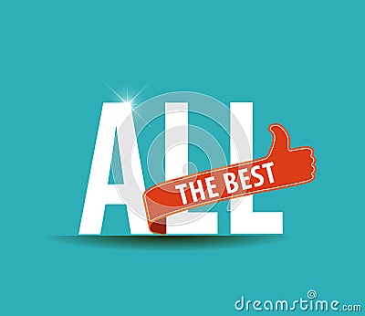 All the best motivational graphic for best wishes Vector Illustration