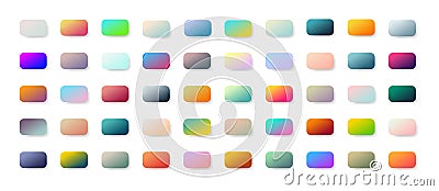 Set of colorful meshed gradient colors for web design Vector Illustration