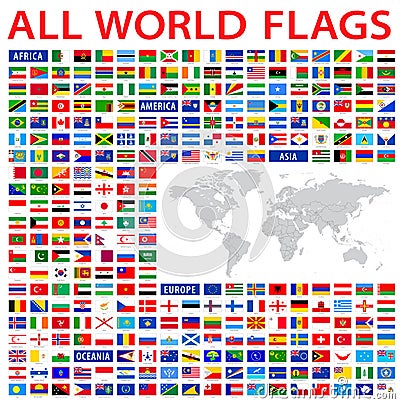 All country flags of the world Vector Illustration