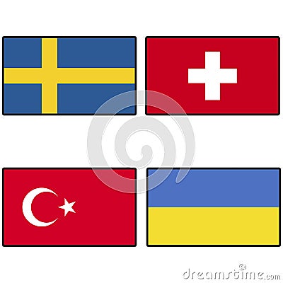 All countrys are Europe countrys. Stock Photo