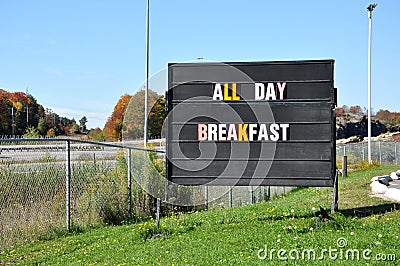 All day breakfast sign Stock Photo