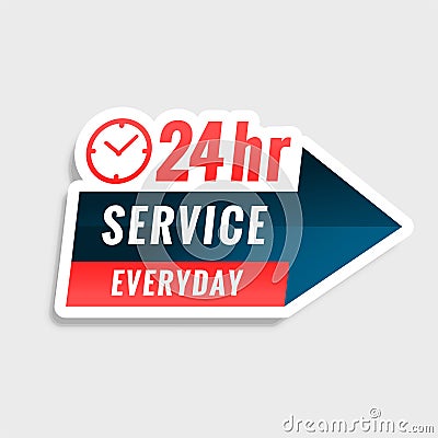 All day 24 hours service label design Vector Illustration